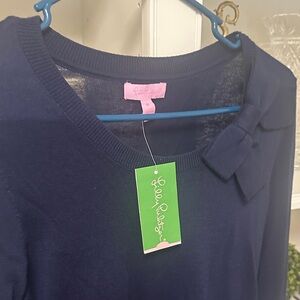 Lilly Pulitzer Dark Blue Sweater with Bow Accent